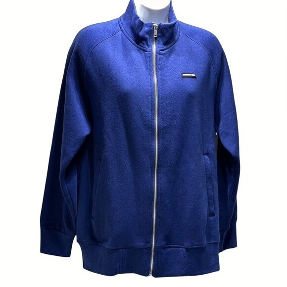 MEMBERS ONLY Mens Full-Zip Fleece Jacket In Blue - Picture 1 of 12